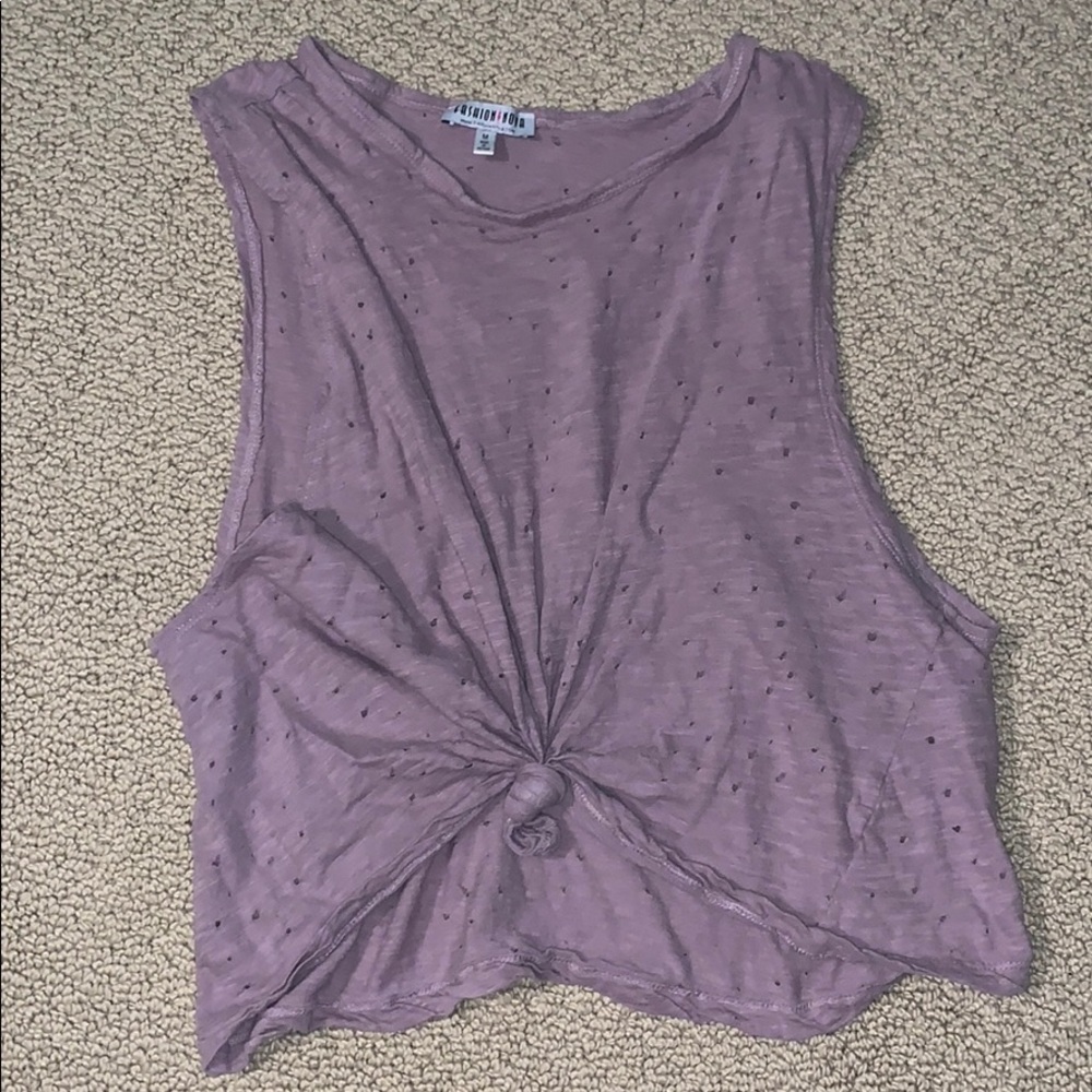 Fashion Nova Crop Ripped Tank (M)
